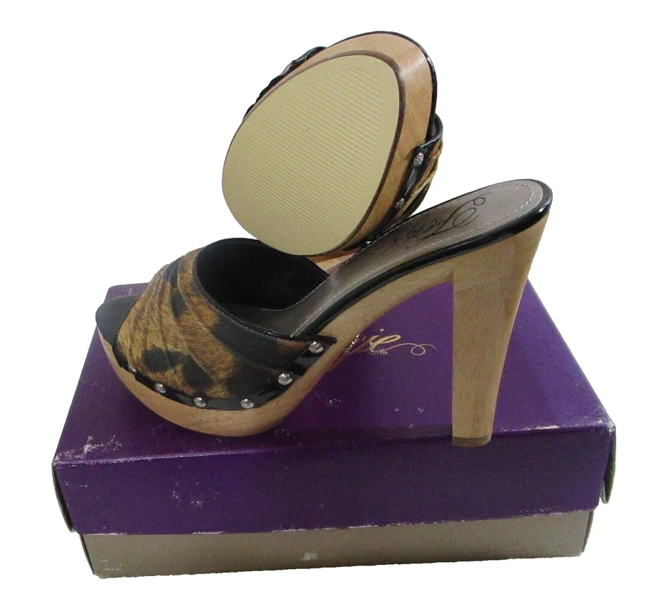 Новый в коробке Fergie Hava заглянуть носок платформе насосы женские туфли 9 черный леопард $90 - Изображение 3 из 4