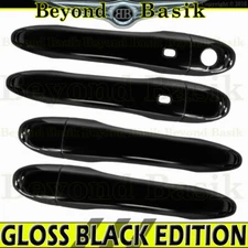 For 2014-22 2023 Jeep Cherokee GLOSS BLACK Door Handle COVERS W/2 Smart Keyhole