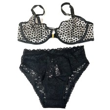 NEW Victoria  s Secret Bra Panty Set 36DD Unlined Demi XS High Leg Cheeky 0575