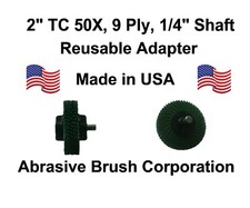 2" TC 50X 9 Ply Brush, 1/4" Steel Shaft, Abrasive Radial Disc, Bristle Disc,