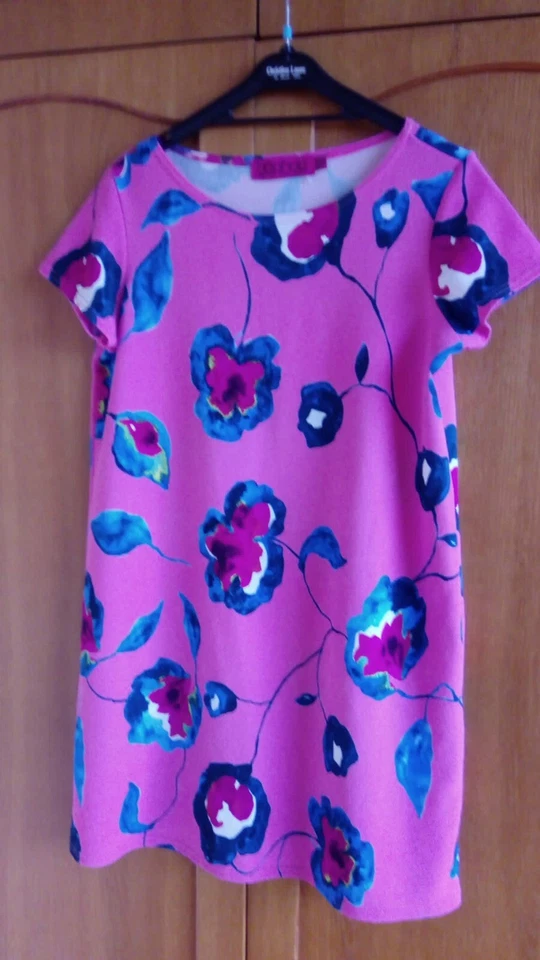 Kleid in 40 von Boohoo, rosa / pink / blau / weiß, Blumen, Minikleid, NEU - Bild 4 von 4