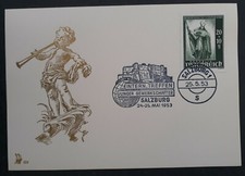 1953 Austria Young Unionists Meeting Postcard ties 30g stamp cd Salzburg