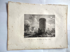 Coucy Aisne Castle France Deroy Lithograph 1820 circ. Constans
