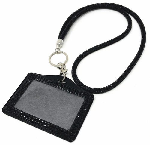 Crystal Beaded Mesh LANYARD with Bling Horizontal ID badge holder - Picture 2 of 19