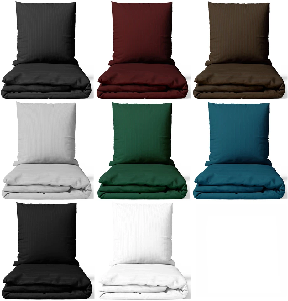 Satin Baumwolle Bettwäsche Damast Hotelqualität Reißverschluss Kissenbezug 80x80 - Bild 1 von 1