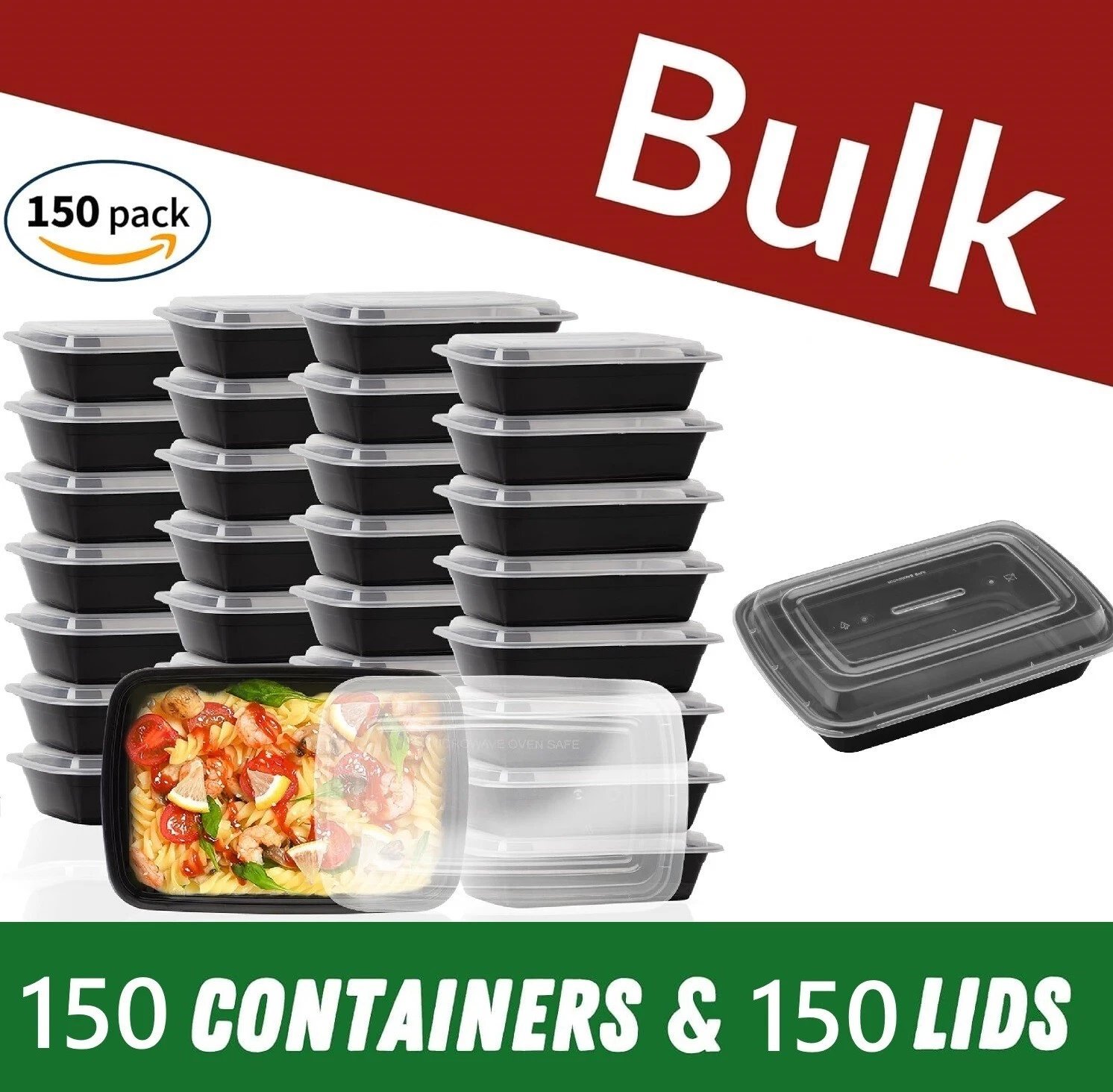 150 Containers +150 Lids Plastic Meal Prep Food Containers w/ Lids, High Quality
Opens in a new wind