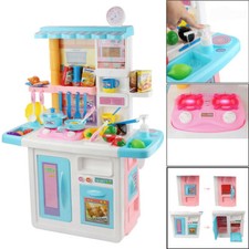 Kids Toddler Kitchen Cooking Pretend Play Toy Set W/ Light Sound Sink Stove Oven
