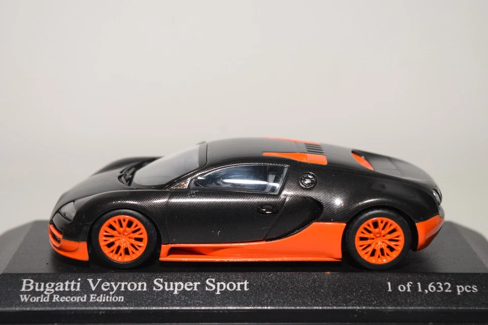B20 1:43 MINICHAMPS 400 110840 BUGATTI VEYRON SUPER SPORT 2010 CARBON ORANGE MIB - Photo 3/4