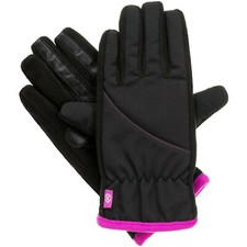 ISOTONER Black Violet Woven Fleece smarTouch THERMAflex Sport Womens Gloves M L