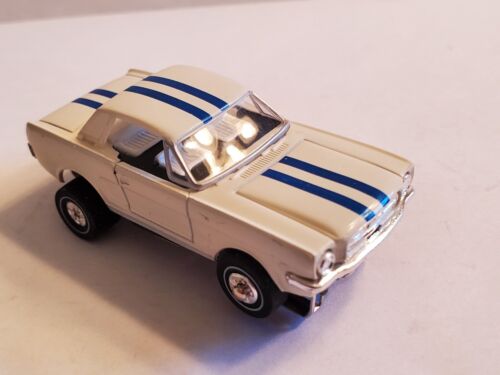 NEW MUSTANG HARD TOP WHITE,ULTRA G CHASSIS HO Slot Car, RIMS  WHITE WHITE WALLS - Picture 1 of 10