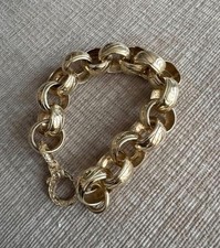 9ct gold belcher bracelet used New 9ct Yellow Gold 9" Pattern & Polished Belcher