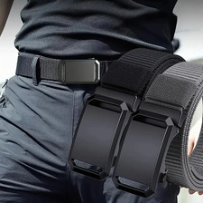 1pc Canvas Tactical Belt Automatic Buckle Military Outdoor Waist Belt - NEW
