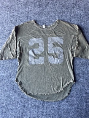 Free People Football Jersey Women s Size P&S Cotton Jersey Vintage Style #25