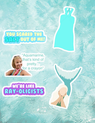 Aquamarine 2000's 4pc Stickers Pack