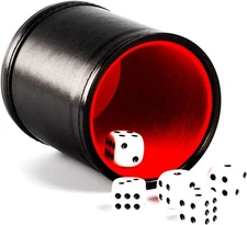 Felt Lined Professional Dice Cup with 5 Quiet for Yahtzee Game (1 PCS) 