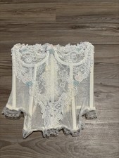 Victoria's Secret Boned Lace Mesh Corset Bustier 34B