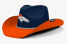 Denver Broncos NFL Two Tone Cowboy Hat Size 7 3/8