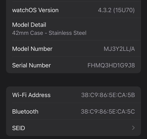 Unlocked Apple Watch 42mm (MJ3U2LL/A, Stainless Steel Case, Sport Band), 1st Gen - Photo 9 sur 9