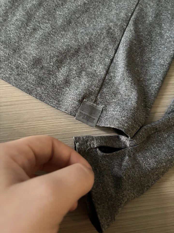 Pullover Rosa Atlético Gris Media Cremallera Y2K Manga Larga Victoria Secret Sport Foto 2 de 3