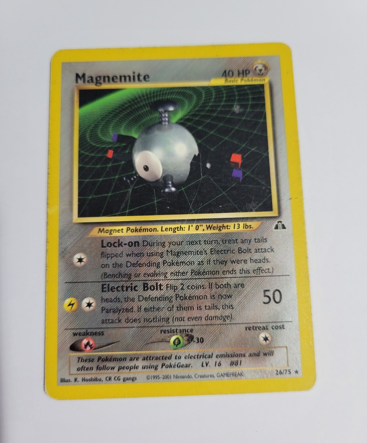 Pokémon TCG Magnemite 26/75 Neo Discovery Rare Regular EN Basic 40HP 2001