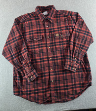 Wrangler Riggs Workwear Flannel Shirt Men's 2XL Plaid Button Up Heavy Weight