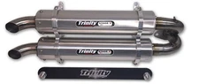Stage 5 Slip On Exhaust - Dual Brushed Mufflers Trinity Racing TR-4118S