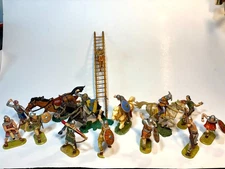 Vintage Elastolin Medieval Norman Soldiers with Horses & Accessories