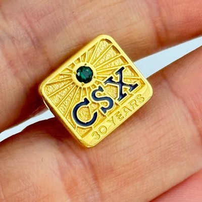 CSX Transportation 30 Years Service Pin 10K GOLD Eisenbahn Zug