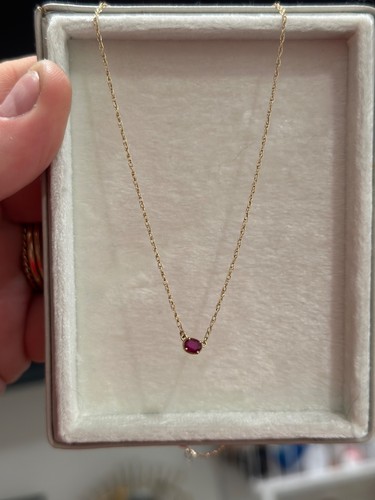 Melanie Casey Ruby Centering Necklace 14K Yellow Gold
