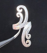 Sterling Silver Scroll Wave Design Wrap Ring Size 6