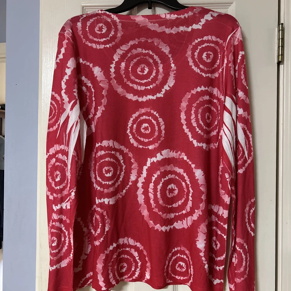 Jane Ashley Women's1X Top Casual Lifestyle Long Sleeves Pink Hippy Colorful New - Image 3 of 4