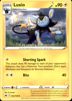 Luxio (42) Uncommon SWSH: Crown Zenith 042/159 NM Eri Yamaki 2023