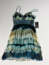 NWT Y2K Vintage XSCAPE Silk Beaded Dress New Sz. 8 Joanna Chen