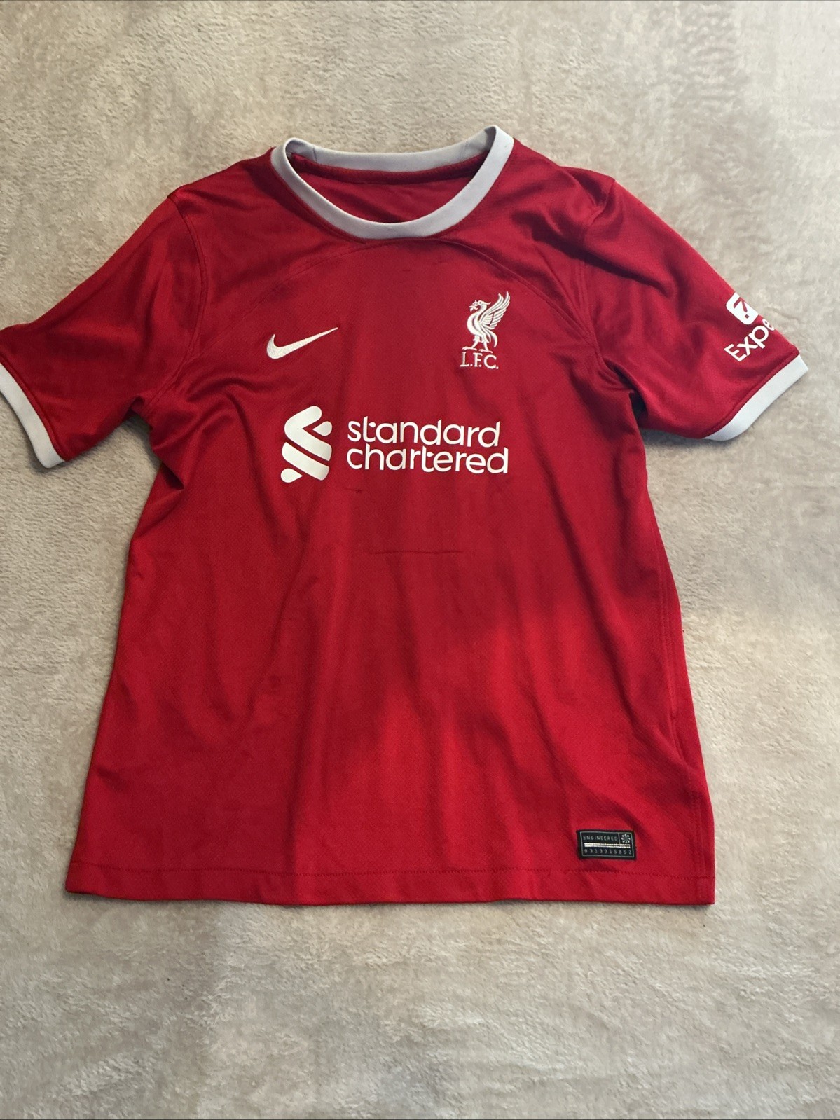 Kids Xl 12 – 14 Years Lfc Liverpool Football Shirt 11 Salah Red Nike Dry Fit