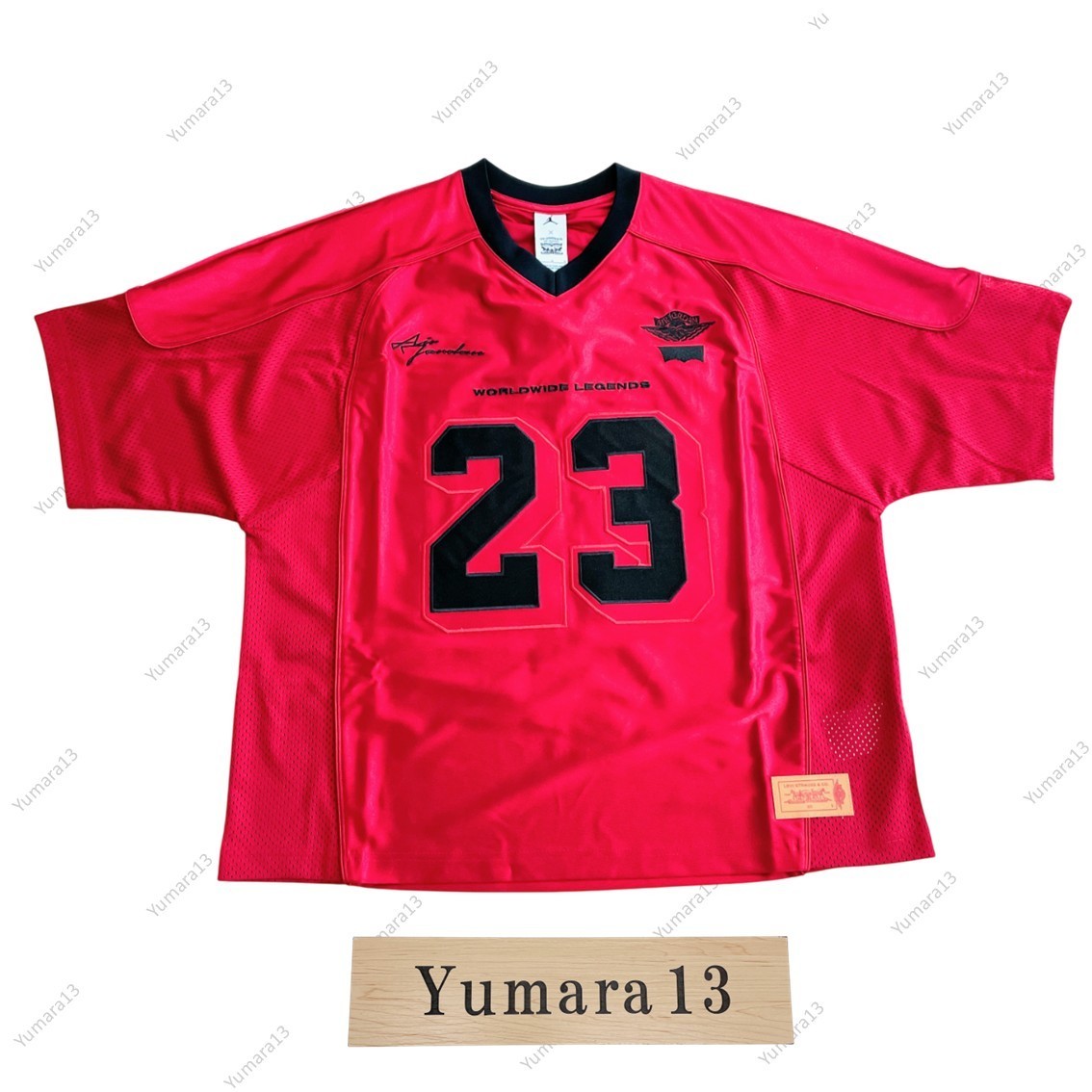 Nike Jordan x LEVI'S Red Jersey Tops Red IM6732-657 US Size | eBay
