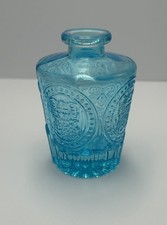 Decorative Glass Bottle Vase Aqua Turquoise Blue Textured