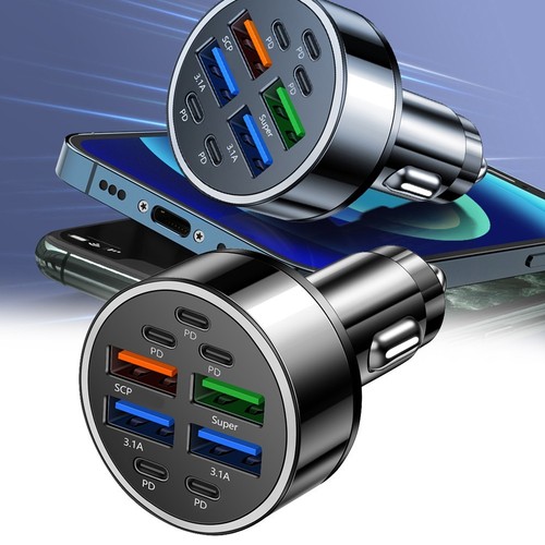 Chargeur Voiture Charge Rapide 9en1 avec Port 4USB et 1PD pour Plusieurs Apparei - Photo 6/12