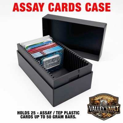Silver & Gold Bar Assay Card Box - Holds 25 PAMP, TEP, Royal Mint, Germania