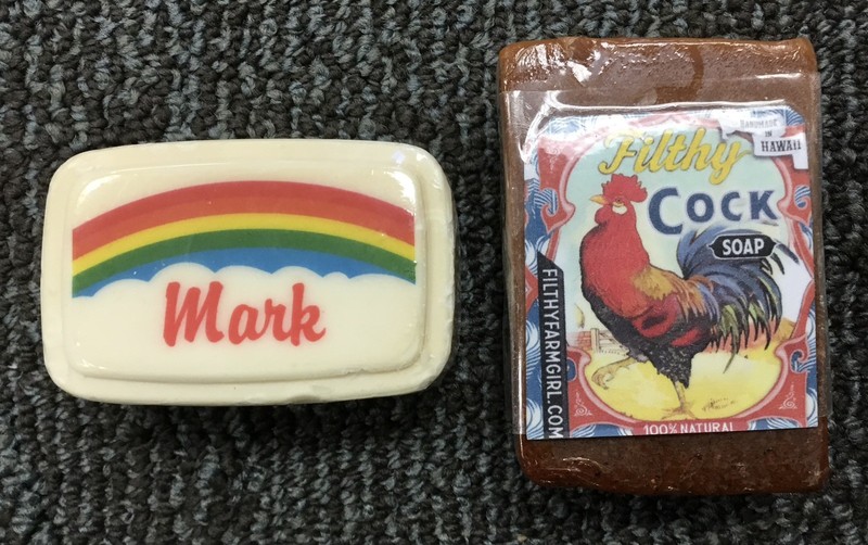 Filthy Farm Girl Cock Bar 100% Natural Handmade Hawaii & MARK Rainbow Mini Soap