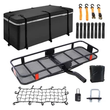 500lbs Folding Rack Cargo Basket Trailer Hitch Mount Luggage Carrier FOR SUV Car