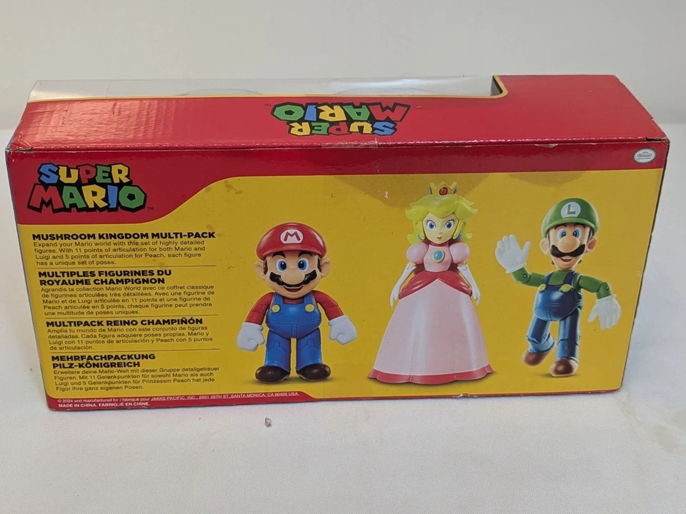 Super Mario 4" Mushroom Kingdom Paquete de 3 Mario Luigi Princesa Melocotón Diorama Set Foto 3 de 4