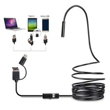 Versatile 1M Waterproof Endoscope with 6 LED Lights for Pipes  Automotive Use