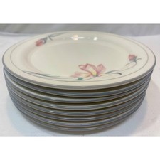 Lenox Chinastone IRIS ON GREY Salad Plate 8 1/4" Lot Of 8 Salad Plates