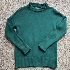 Loft Women s XXS Oversized Tunic Length Long Sleeve Sweater In Emerald Green EUC