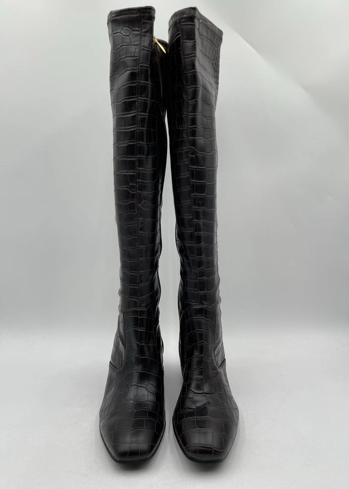 Franco Sarto Women's Talfer Knee High Brown Croc Print Boot Size 9.5M WC - Image 2 of 4