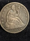 1853 seated liberty half dollar arrows rays