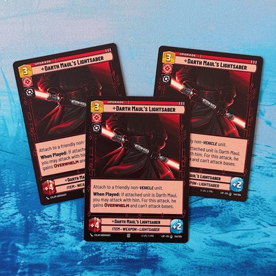 Darth Maul s Lightsaber LOF Legends Of The Force PLAYSET SWU 140 S Saber Red 3x