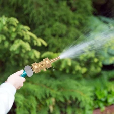 2 Set Heavy Duty Brass Hose Nozzle, Pressure Jet Nozzle with Hose Shutoff Val...