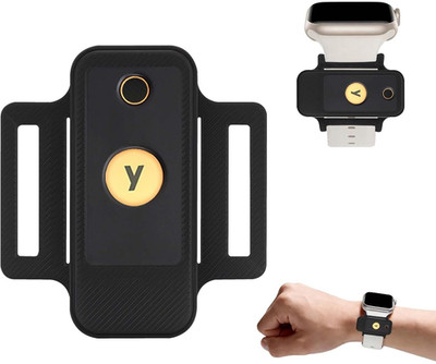 Yubikey 5/5C NFC Watchband Holder - Flexible Black Case for Security Key