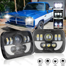 Faros LED de haz alto/bajo de 5X7" 7X6" pulgadas para Dodge D150 D250 D350 Ram 50 H4 2 piezas